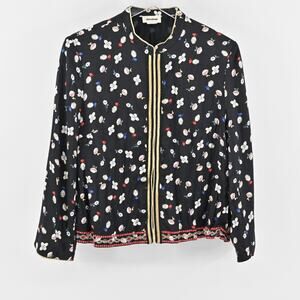 Zadig & Voltaire Black Floral-Print Zip Jacket